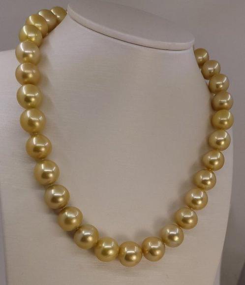 Halsketting PSL gecertificeerde Deep Golden South Sea Parels, Sieraden, Tassen en Uiterlijk, Kettingen