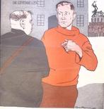 Henk Spansier als levende les voor Mussert op spotprent, Verzenden