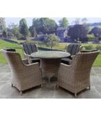 Riccione Darwin dining tuinset 110 cm rond 5-delig grijs, Ophalen of Verzenden, Nieuw, Wicker