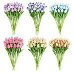 Actie Tulp Tulpen 33cm bundel Lila/wit F13 / Bundel +/-10st, Nieuw, Ophalen of Verzenden