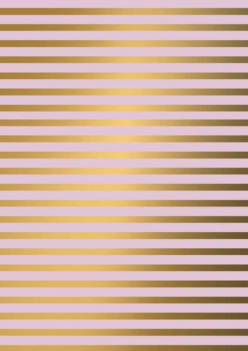 Inpakpapier Gestreept inpakpapier Roze Goud K601310 -, Hobby en Vrije tijd, Knutselen, Overige typen, Nieuw, Ophalen of Verzenden