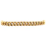 Gouden gourmet armband 21 cm 14 krt, Goud, Goud, Zo goed als nieuw, Verzenden