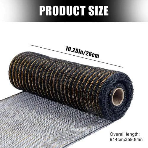 Decomesh metallic zwart gouddraad 26 cm rol 9 meter voor, Huis en Inrichting, Woonaccessoires | Kunstplanten en Kunstbloemen, Nieuw