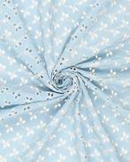 Broderie Katoen Gaten Licht Blauw, Nieuw, Blauw
