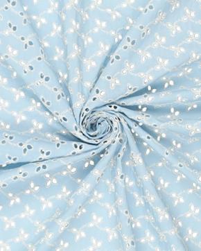 Broderie Katoen Gaten Licht Blauw, Hobby en Vrije tijd, Stoffen en Lappen, Blauw, Nieuw