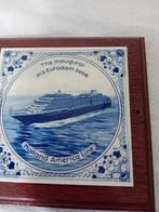 Maritieme objecten (4) - Houten messing Delf blauw tegels-, Antiek en Kunst, Curiosa en Brocante