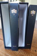 Nederland - 2 lege luxe DAVO albums met cassettes en diverse, Postzegels en Munten, Postzegels | Nederland, Gestempeld