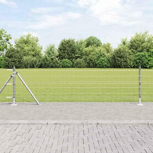 vidaXL Euro Hek met 13 Flenspalen 0,6x50 m van, Tuin en Terras, Schuttingen, Nieuw, IJzer, Verzenden