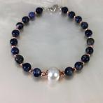 Armband Zilver Parel - Gemengde edelstenen - SSP Ø10,5mm, Sieraden, Tassen en Uiterlijk, Armbanden, Nieuw