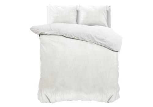 Sleeptime Velvet Uni Dekbedovertrek Wit - 140 x 220 + 1 x ku, Huis en Inrichting, Slaapkamer | Beddengoed