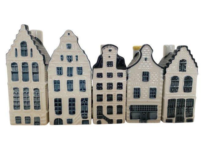 KLM-huisje - Bols - Vijf KLM-huisjes, Antiek en Kunst, Antiek | Wandborden en Tegels