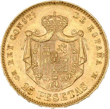 8,05 grams - Goud .900 - 25 Pesetas 1881 Alfonso XII beschikbaar voor biedingen