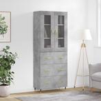 vidaXL buffetkast 69,5x34x180 cm bewerkt hout betongrijs, Verzenden, Nieuw, 50 tot 100 cm, Minder dan 100 cm