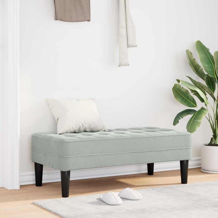 vidaXL Bank Lichtgrijs 113 x 57 x 39 cm Fluweel, Huis en Inrichting, Banken | Bankstellen, Nieuw, Minder dan 150 cm, Stof, Verzenden