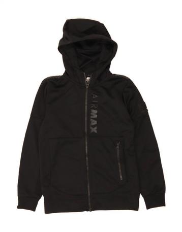 NIKE Boys Graphic Zip Hoodie Sweater 8-9 Years Small Black beschikbaar voor biedingen