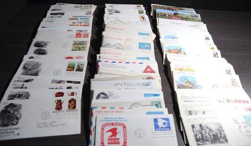 USA - Partij met 100-den FDCs in een doos van klassiek tot, Postzegels en Munten, Postzegels | Amerika
