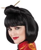 Chinese Pruik Dames met Stokjes, Verzenden, Nieuw