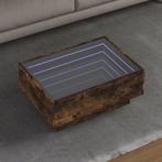 vidaXL Salontafel met LED 70x50x30 cm bewerkt hout gerookt, Verzenden, Nieuw, Overige houtsoorten, 50 tot 100 cm