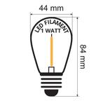 Dimbare LED Filament lamp 1W - transparant - 2200K, Nieuw, Verzenden