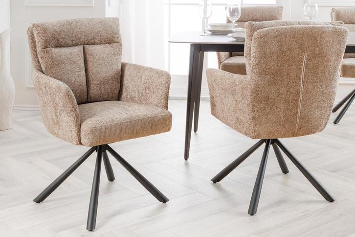 Bureaustoel BIG GEORGE beige structuurstof met armleuning, Huis en Inrichting, Stoelen, Ophalen of Verzenden