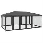 Partytent met 10 mesh zijwanden 6x4 m HDPE antracietkleurig, Verzenden, Nieuw