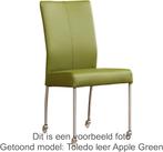 Set van 6 Leren eetkamerstoelen - met wieltjes - Echt leer,, Huis en Inrichting, Stoelen, Overige kleuren, Nieuw, Leer, Ophalen of Verzenden