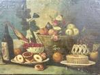 Italiaanse school (XIX) - Bodegón cesta de frutas, pasteles, Antiek en Kunst, Kunst | Schilderijen | Klassiek