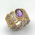 Zonder Minimumprijs - Ring Zilver Amethist, Nieuw