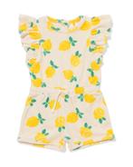 HEMA Babyjumpsuit badstof citroenen ecru, Verzenden, Nieuw