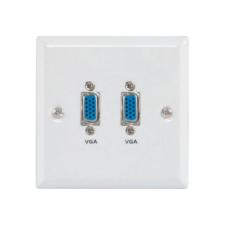 AV:link VGA Wand Aansluitpaneel 86x86mm - 2X VGA 15-pins -, Doe-het-zelf en Verbouw, Elektra en Kabels, Nieuw, Verzenden