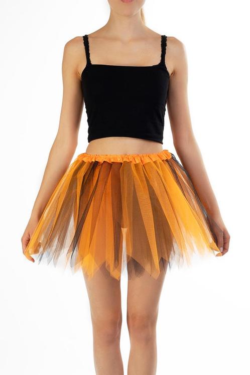 KIMU® Tutu Oranje Zwart Tule Rokje XS S 140 146 152 158 164, Kleding | Dames, Carnavalskleding en Feestkleding, Kleding, Nieuw
