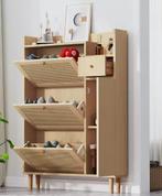 Schoenenkast met Rotan en 3 Kanteldeuren –Smal Model met Lad, Huis en Inrichting, Kasten | Schoenenkasten, Verzenden, Nieuw