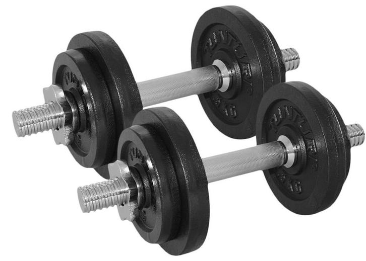 Tunturi Dumbbellset 20kg with 2 Bars Screw, Sport en Fitness, Fitnessmaterialen, Dumbbell, Nieuw, Verzenden