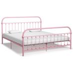 vidaXL Bedframe metaal roze 180x200 cm, Eenpersoons, Verzenden, Nieuw, 80 cm