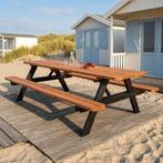 Picknicktafel Deluxe 240 x 70 cm - Bruno  Zwart/Teak, Verzenden, Nieuw, Hout