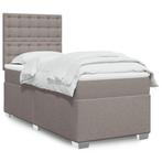 vidaXL Boxspring met matras stof taupe 90x190 cm, 90 cm, Eenpersoons, Verzenden, Nieuw