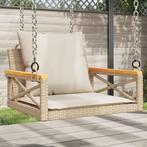 vidaXL Schommelbank met kussens 63x62x40 cm poly rattan, Tuin en Terras, Verzenden, Nieuw, Rotan
