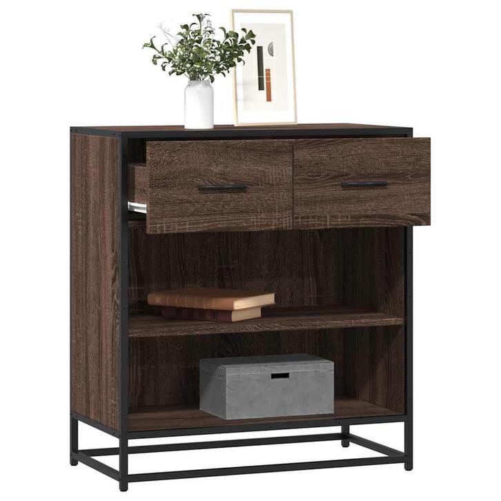 vidaXL Dressoir 68x35x76 cm bewerkt hout bruin eikenkleur, Huis en Inrichting, Kasten | Dressoirs, Nieuw, Overige houtsoorten