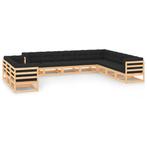 vidaXL 11-delige Loungeset met antracietkleurige kussens, Verzenden, Nieuw, Loungeset
