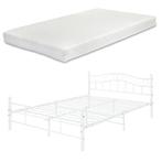 Metalen bedframe Florenz incl. matras 160x200 cm wit, Huis en Inrichting, Slaapkamer | Bedden, Verzenden, Nieuw