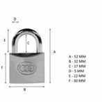 Tri-Circle Messing hangslot - geharde beugel - 32 x 52 mm..., Ophalen of Verzenden, Nieuw