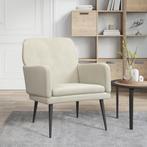 vidaXL Fauteuil 62x79x79 cm fluweel crèmekleurig, Huis en Inrichting, Fauteuils, Verzenden, Nieuw