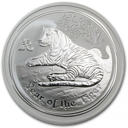 Lunar II - Year of the Tiger - 2 oz 2010 (63.005 oplage), Postzegels en Munten, Munten | Oceanië, Losse munt, Zilver, Verzenden