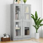 vidaXL Vitrinekast 82,5x30,5x150 cm bewerkt hout grijs, Huis en Inrichting, Verzenden, Nieuw, 50 tot 100 cm, 150 tot 200 cm