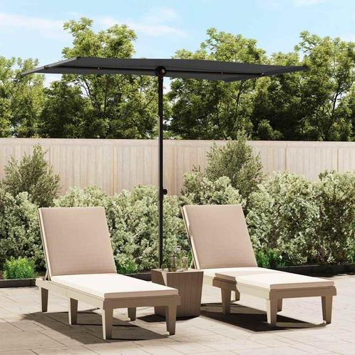 vidaXL Parasol met aluminium paal 2x1,5 m zwart, Tuin en Terras, Parasols, Nieuw, 2 tot 3 meter, Verzenden