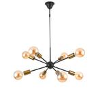 [lux.pro] Hanglamp Amiens metaal 8xE27 zwart en messing, Verzenden, Nieuw