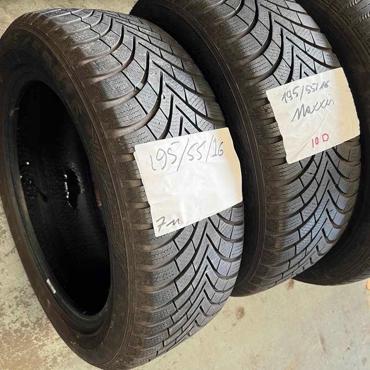 2 x Maxxis 195-55-16 Winterbanden 7mm, Auto-onderdelen, Banden en Velgen, 16 inch, Winterbanden, 195 mm, Personenwagen, Gebruikt