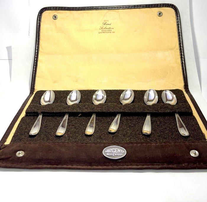 F.LLI A. & C. BAGLIANI - Bestekset (6) - .800 zilver -, Antiek en Kunst, Antiek | Goud en Zilver