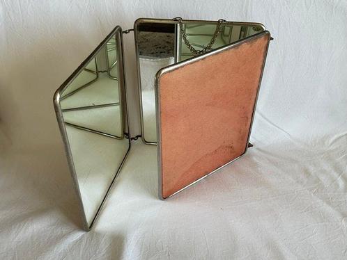 Spiegel - verchroomd , metaal en spiegelglas - Grote, Antiek en Kunst, Kunst | Designobjecten