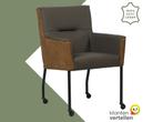 Leren eetkamerstoel Lucky Duo - Kenia Brown en Toledo, Huis en Inrichting, Stoelen, Nieuw, Leer, Ophalen of Verzenden, Eén